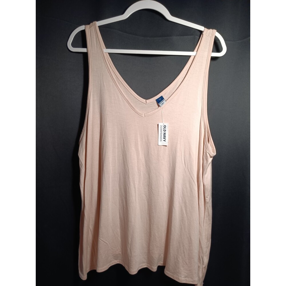 Old Navy Luxe Sleeveless V‑Neck Swing Tank Top Blush Pink Women’s XL NWT